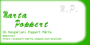 marta poppert business card